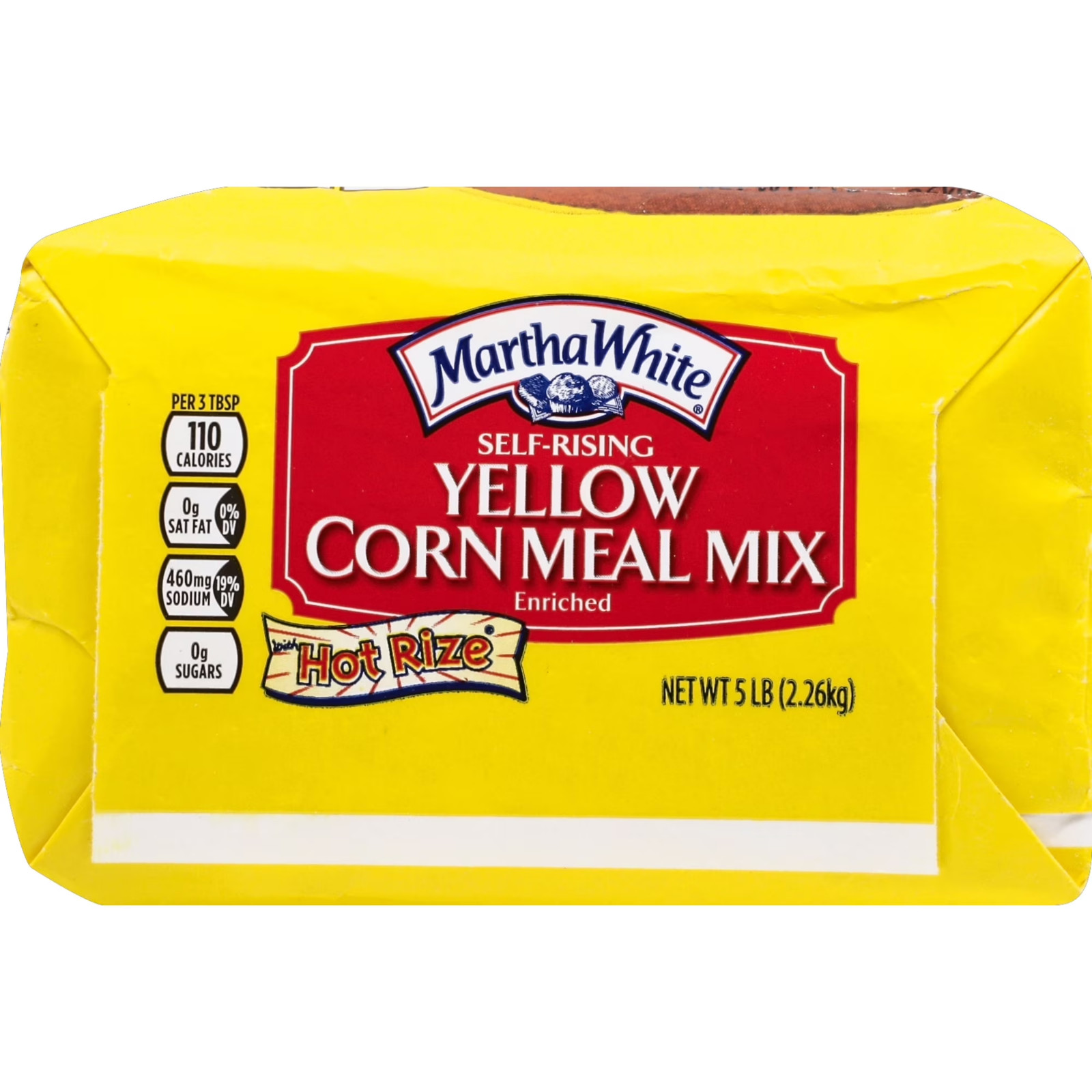 (2 pack) Martha White Self Rising Yellow Corn Meal Mix with Hot Rize, 5 Lb Bag