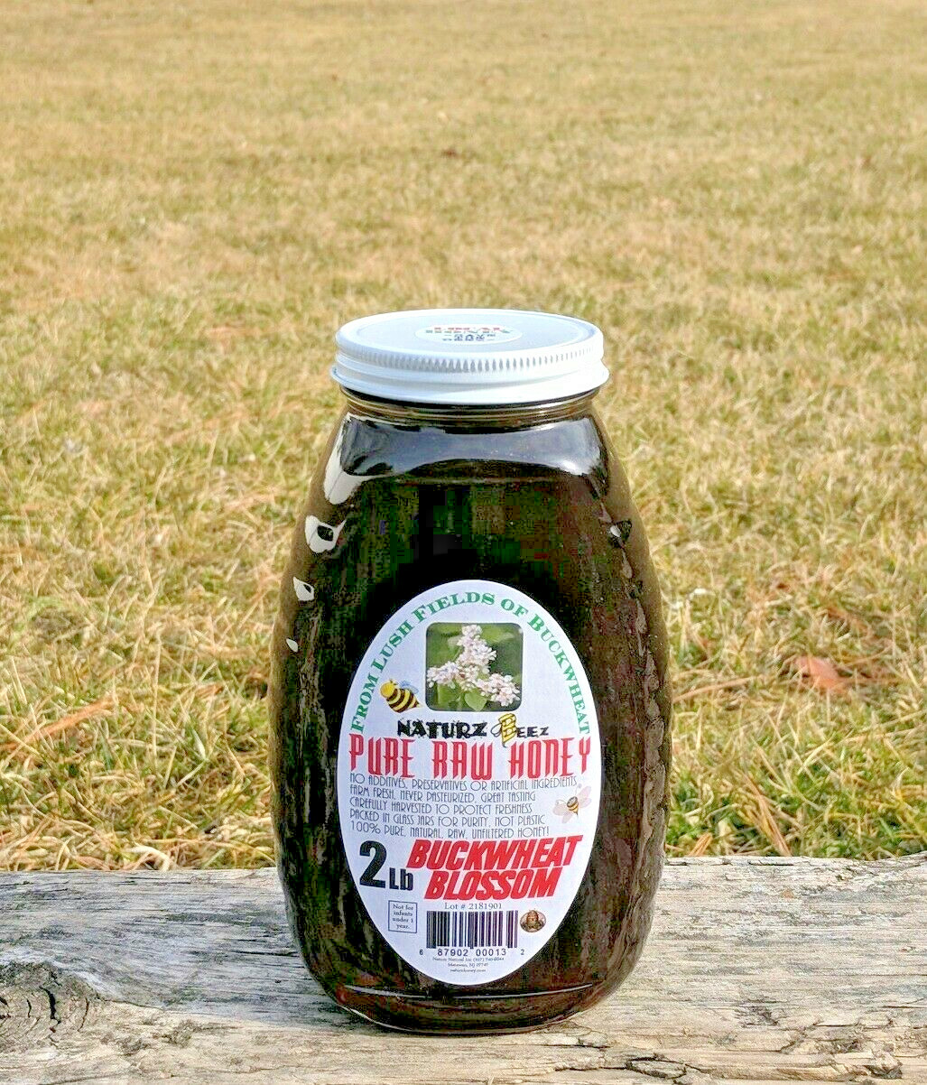 RAW HONEY BUCKWHEAT BLOSSOM HONEY 2LB 908g 100% PURE RAW Unfiltered
