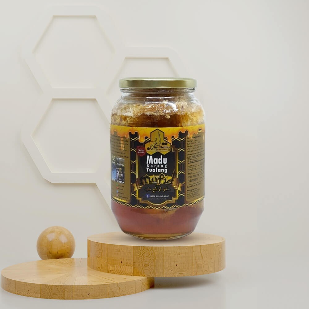 100% Pure Wild Tualang Honey with Honeycomb 1KG Glass Jar Free Shipping DHL Exp