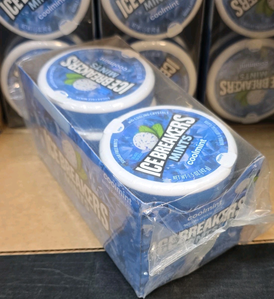 ICE Breakers Sugar Free Mints, Coolmint, 1.5 Ounce Pack of 8 Box, Free Shipping