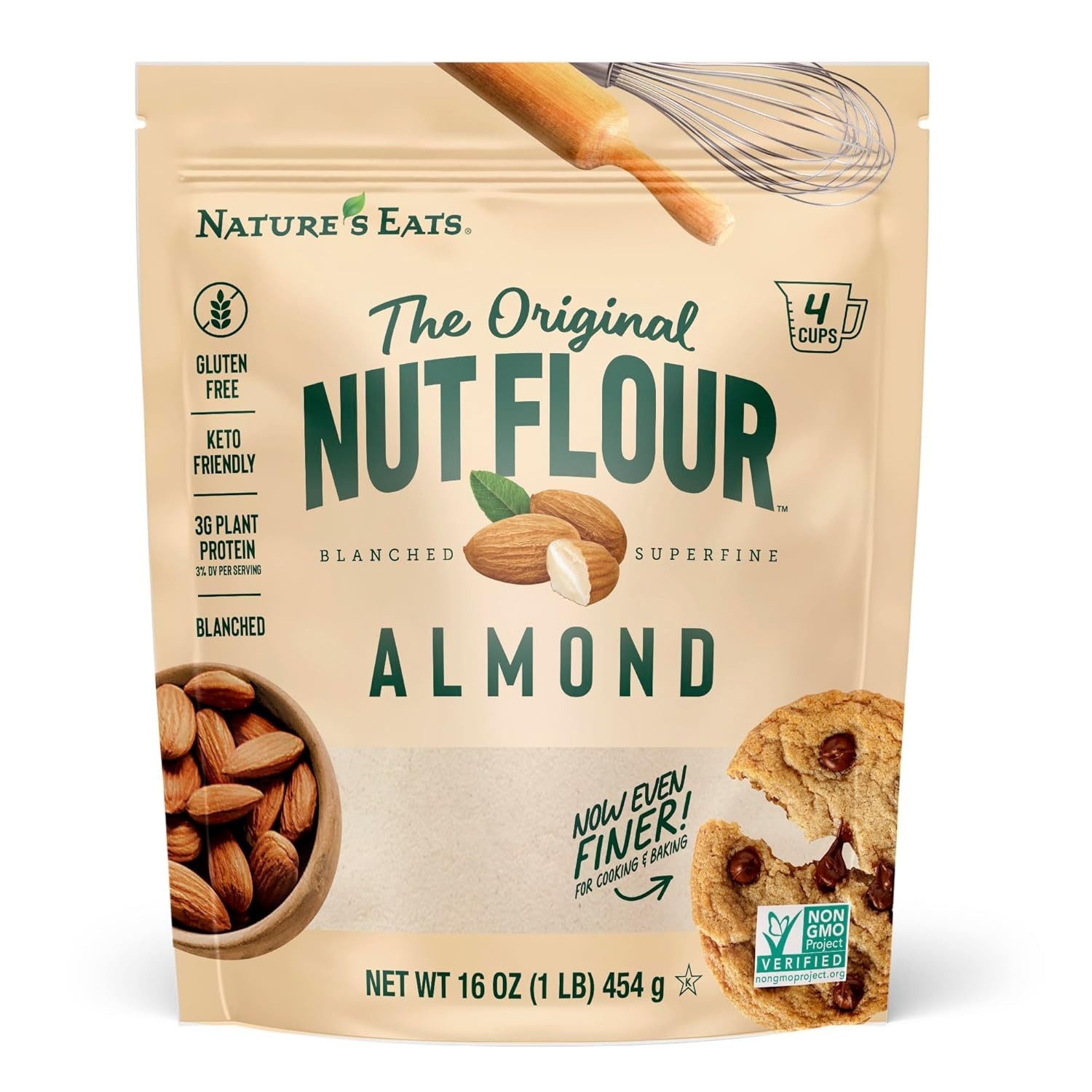 Nature’s Eats Superfine Almond Flour – Finely Sifted, 16 oz