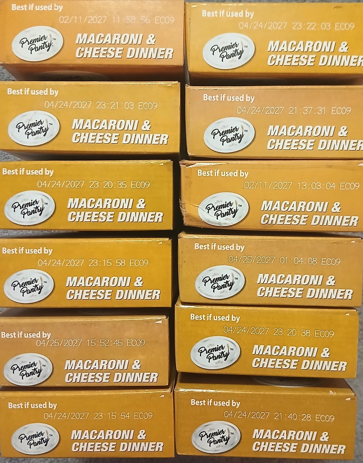 Premier Pantry Macaroni & Cheese Dinner Lot of 12 New Best By 04/2027 7.25 oz