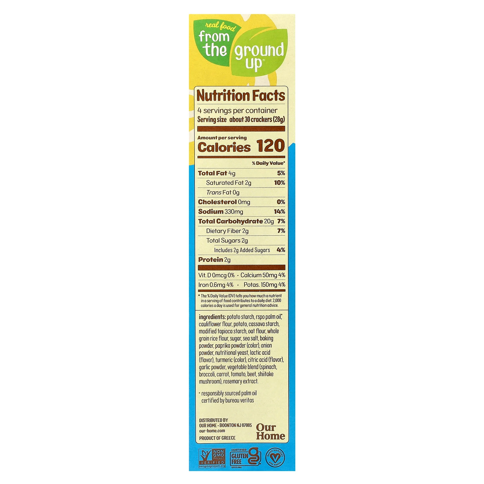 Cauliflower Crackers, Sea Salt, 4 oz (113 g)