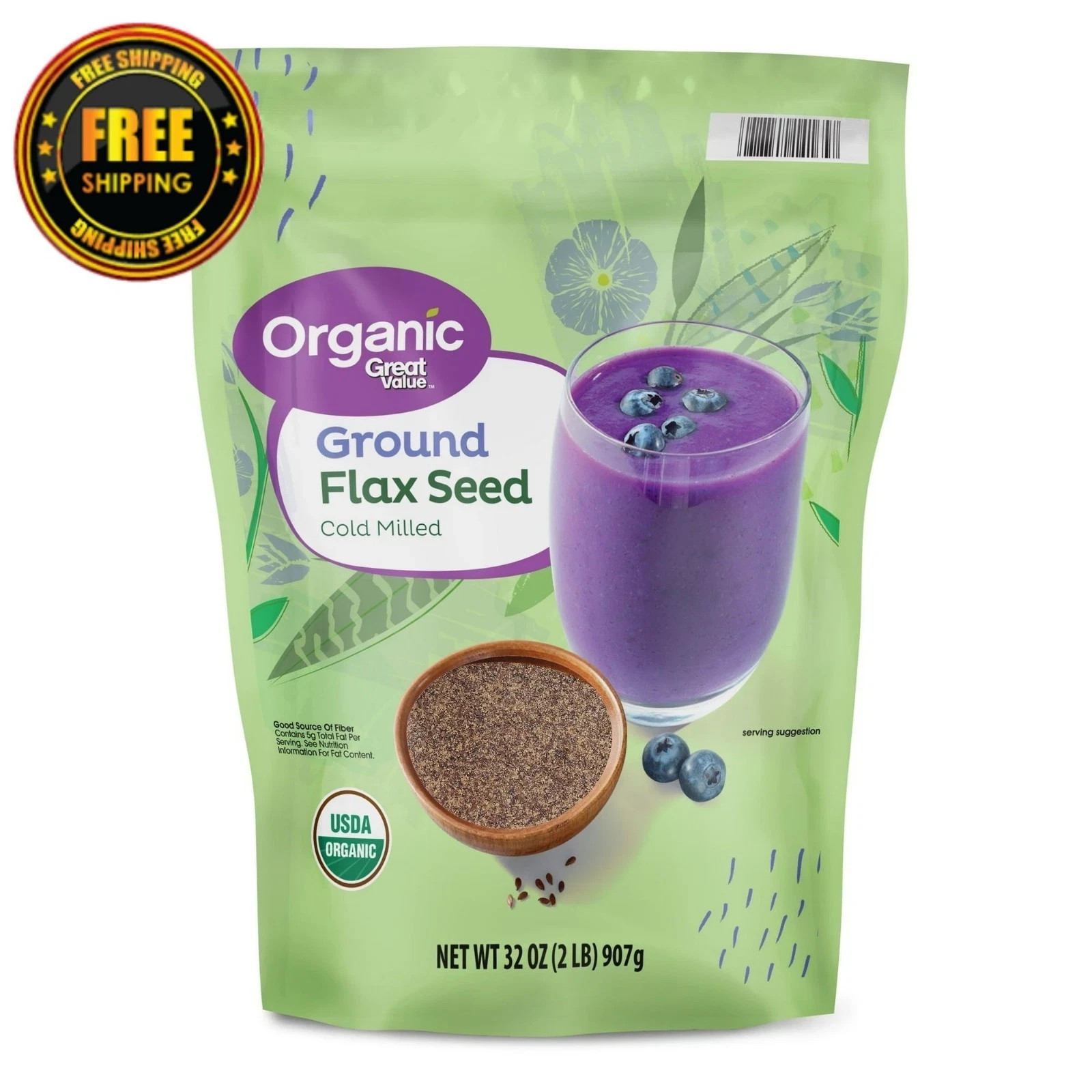 Great Value Organic Ground Flax Seed – 32 oz