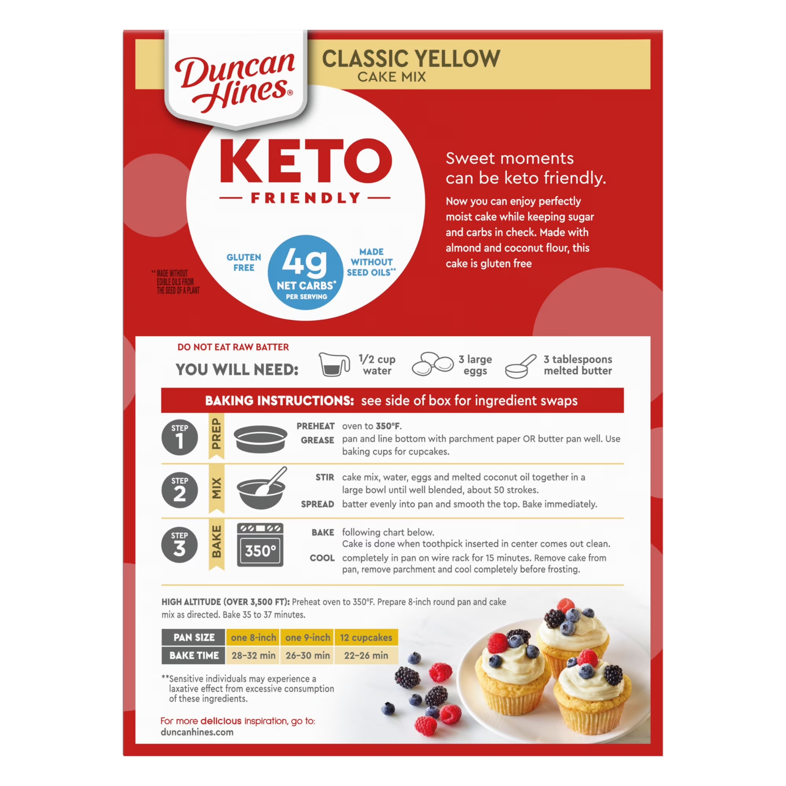 Duncan Hines Keto Friendly Classic Yellow Cake Mix, 10.6 oz