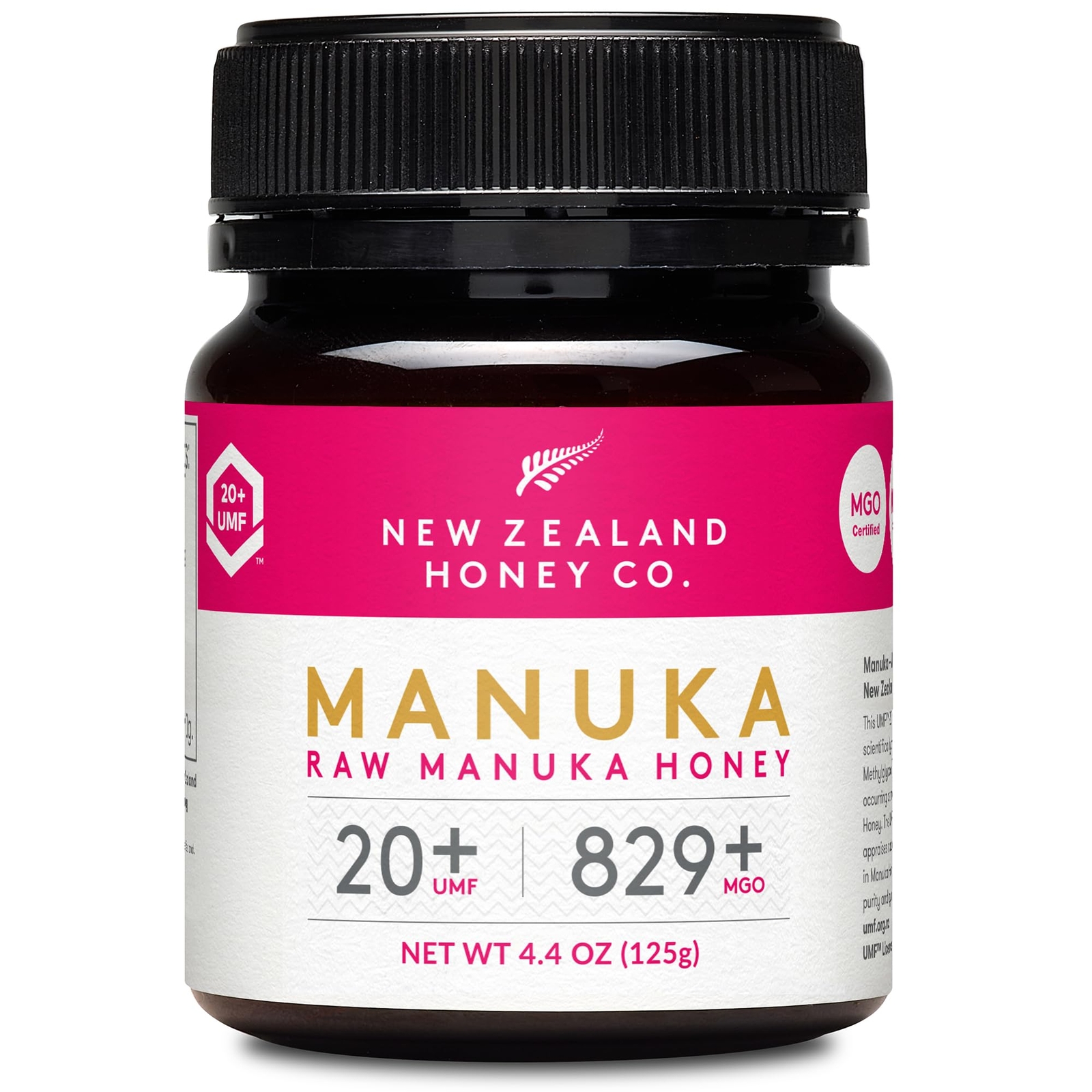 New Zealand Honey Co. Raw Manuka Honey UMF 20+ | MGO 829+, UMF Certified / 4.4oz