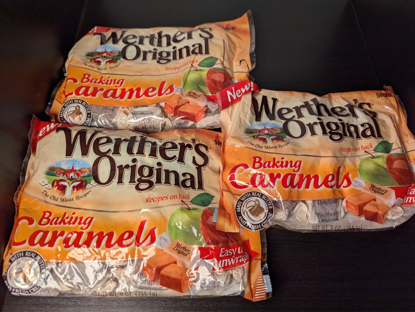 (3) Count Lot Werther’s Baking Caramel Storck EXP 2014