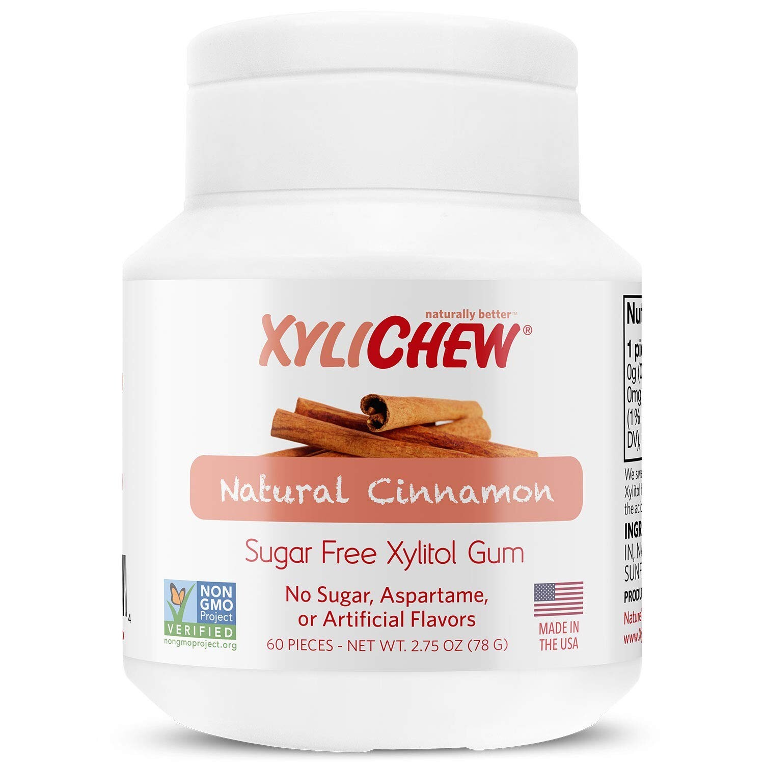Xylichew 100% Xylitol Chewing Gum – Non GMO, Non Aspartame, Gluten Free