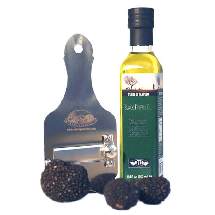 Fresh Burgundy Black Truffle Combo 4oz + Truffle Oil & Slicer