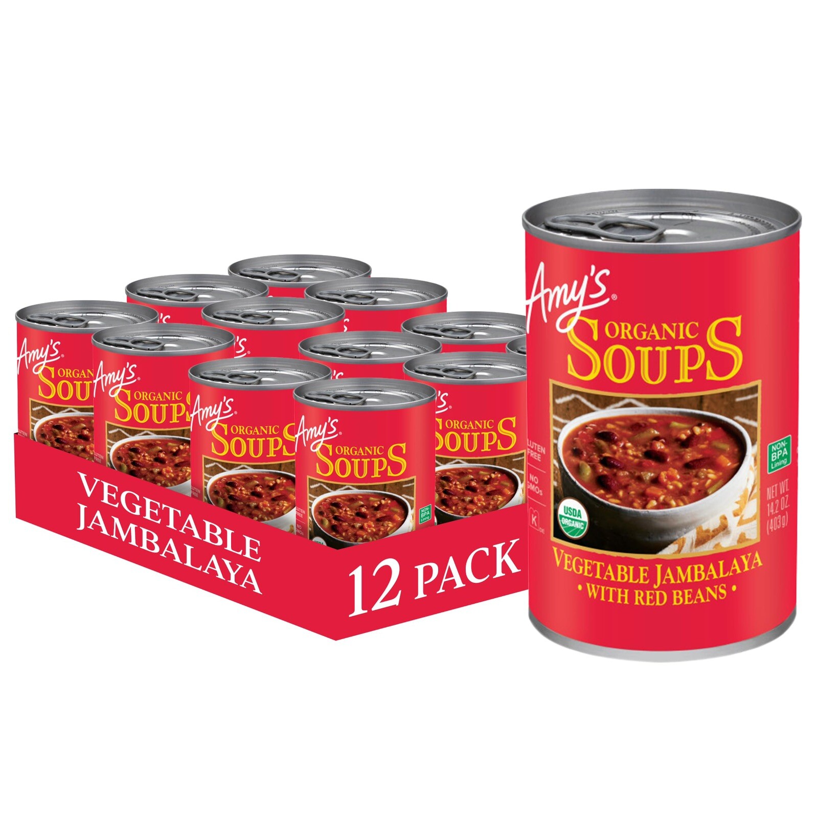 Amy’s Organic Vegetable Jambalaya 🍲 14.2 Oz (Pack of 12)