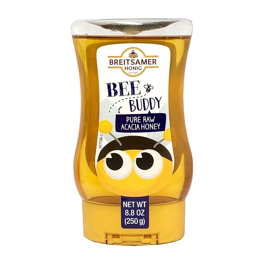 Breitsamer Honig Bee Buddy Pure Raw ACACIA Honey Squeeze Bottle 8.8 oz. w Spoon
