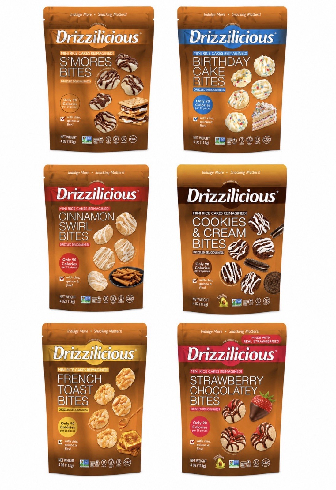 Drizzilicious Mini Rice Cake Bites Variety FREE SHIPPING