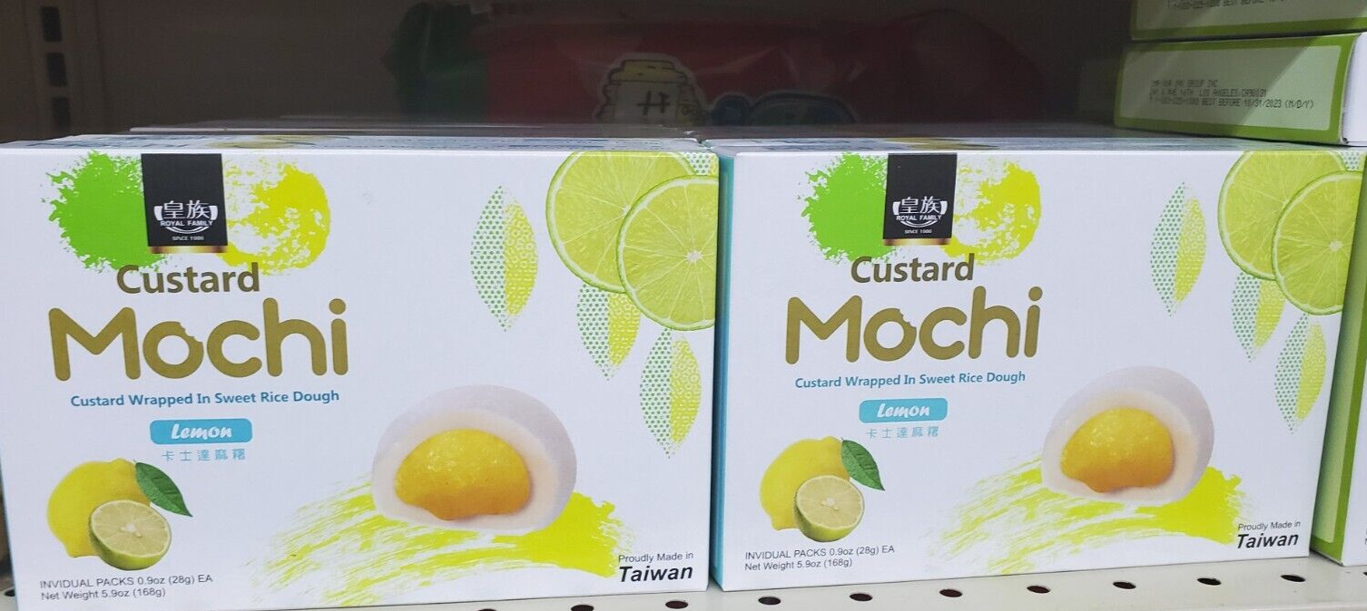 2 PACK CUSTARD MOCHI CUSTARD WRAPPED IN SWEET RICE DOUGH LEMON