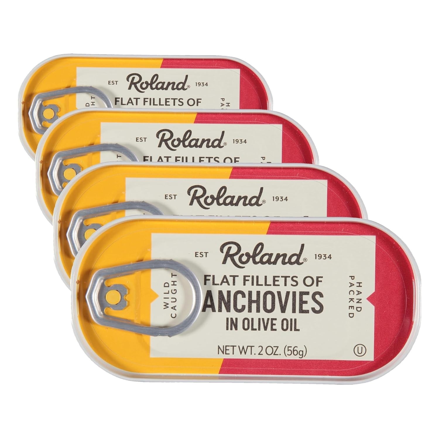 Delicious Olive Oil Anchovies, Kosher 2 oz Cans – Pack of 4—Perfect for Pasta