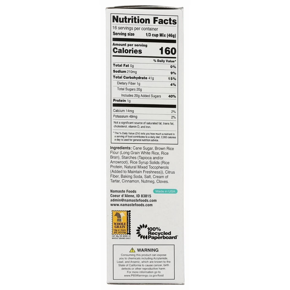 Namaste Foods Gluten-Free Spice Cake Mix – 26 oz…