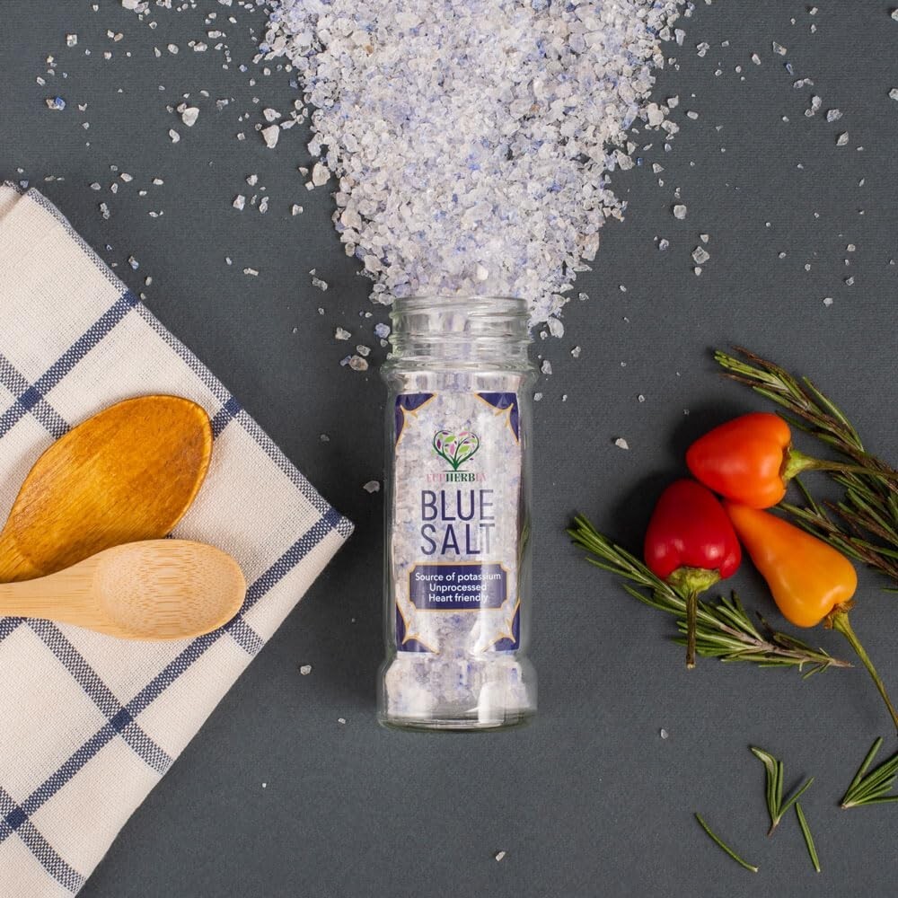 Rare Blue Mineral Salt – Coarse, High Potassium, Low Sodium, Unprocessed, 100g