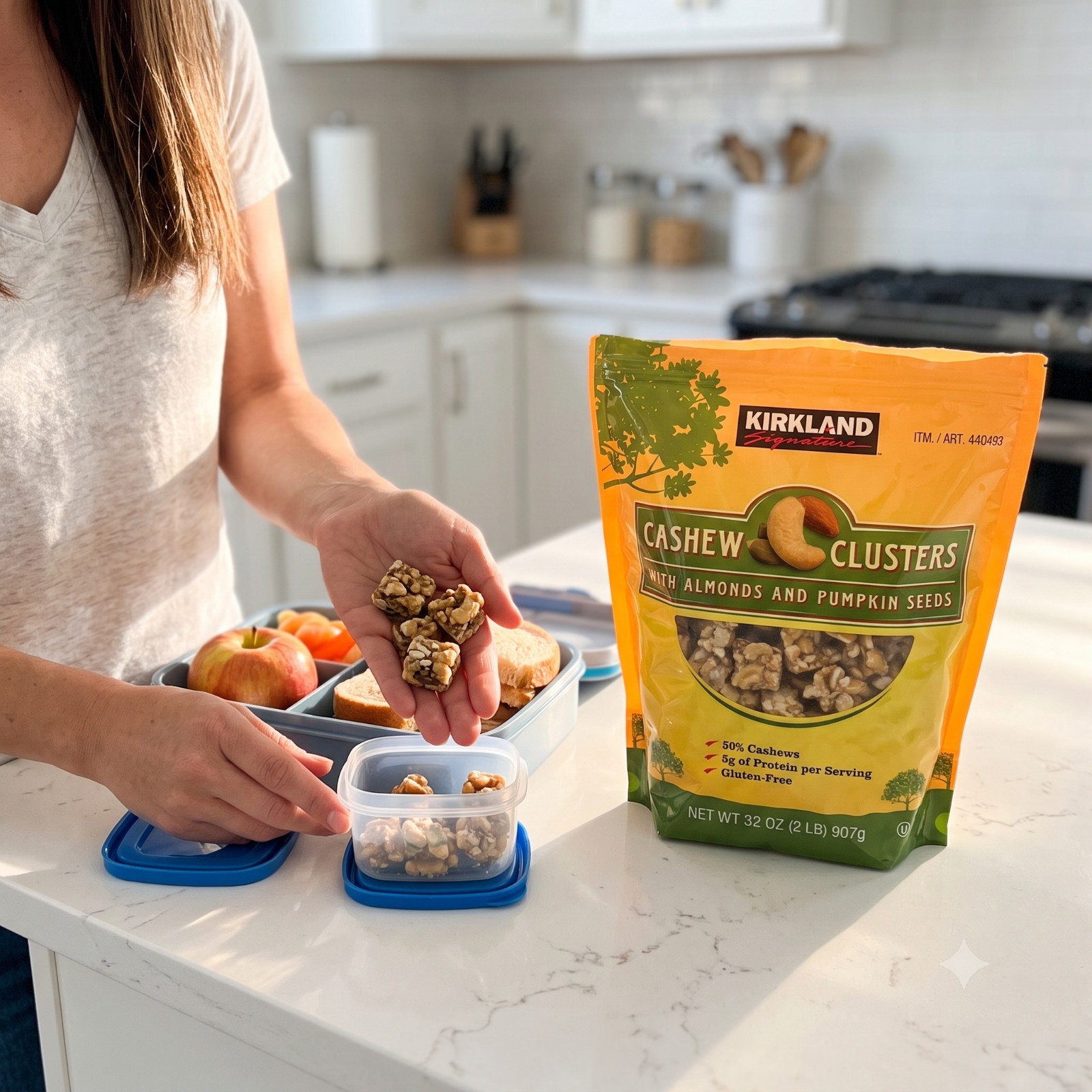 4 Pack Kirkland Signature Cashew Clusters, 2 lbs