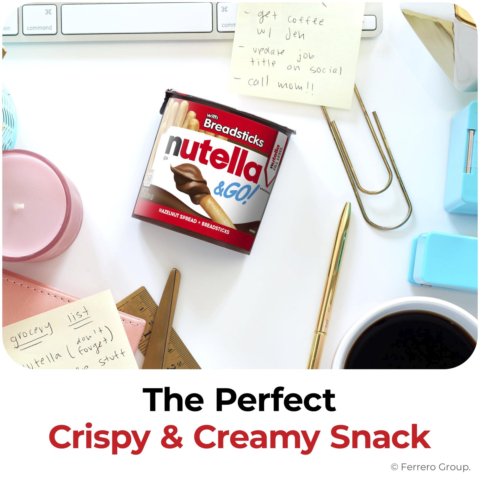Nutella & GO 4Pack Delicious Hazelnut & Cocoa Spread with Breadsticks, 1.9oz