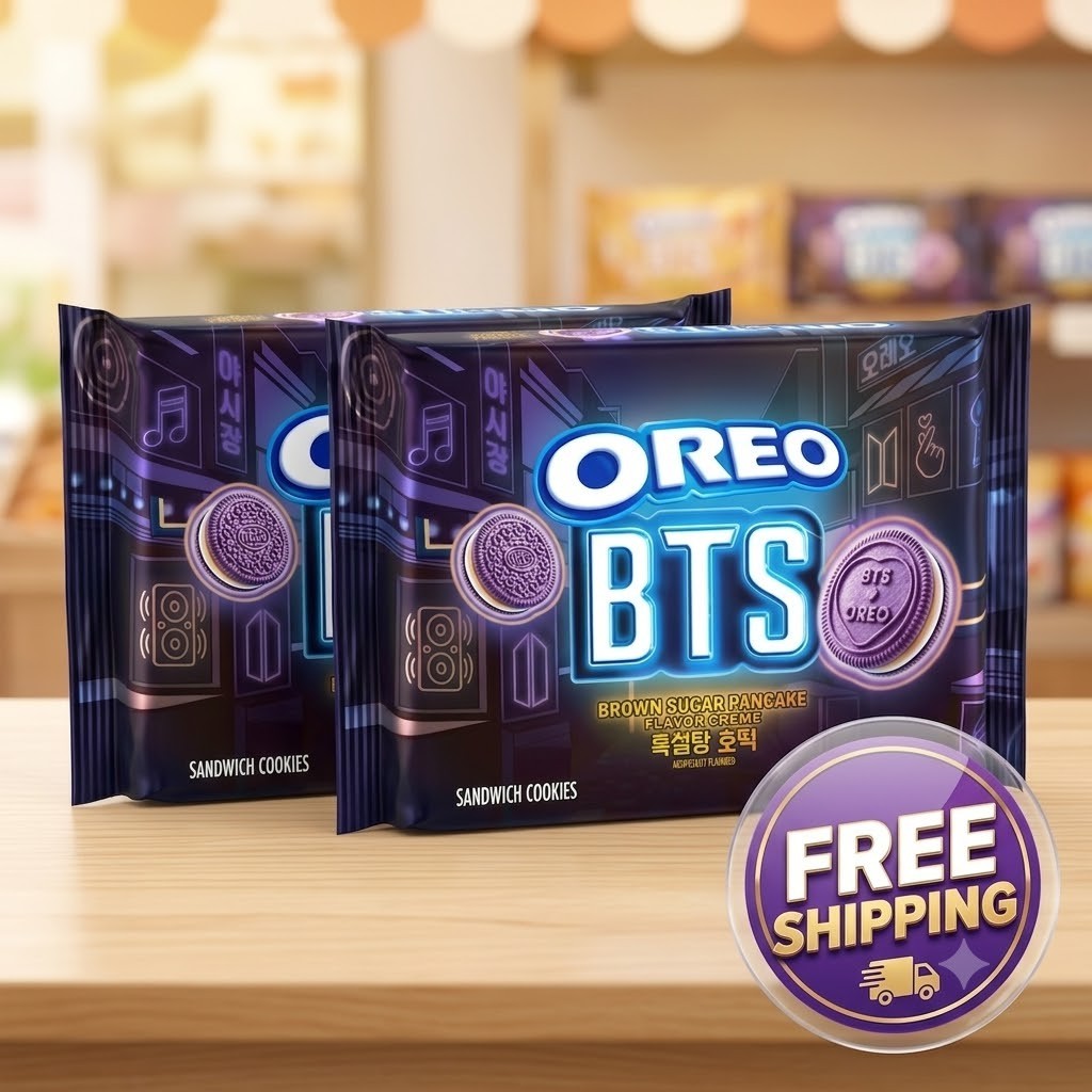 2 Pack BTS Oreo Brown Sugar Pancake Sandwich Cookies Limited Edition