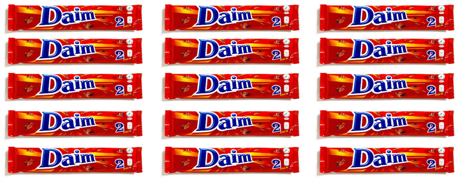 15 DAIM 2PACK Crunchy Almond & Caramel Chocolate Bars European Candy 56g 1.98oz