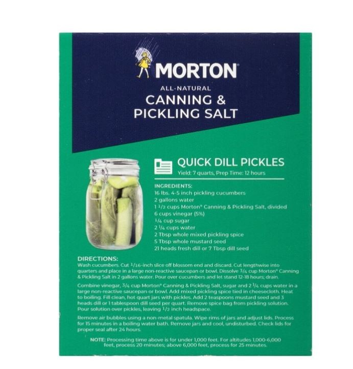 Morton Canning & Pickling Salt, for Preserving and Pickling, 4 LB Box (4 pack)