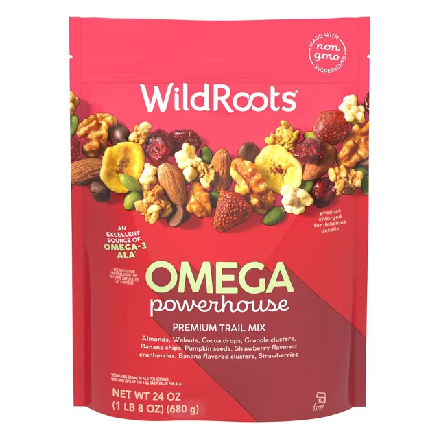 2 Packs WildRoots Omega Powerhouse Trail Mix 24 OZ Each Pack