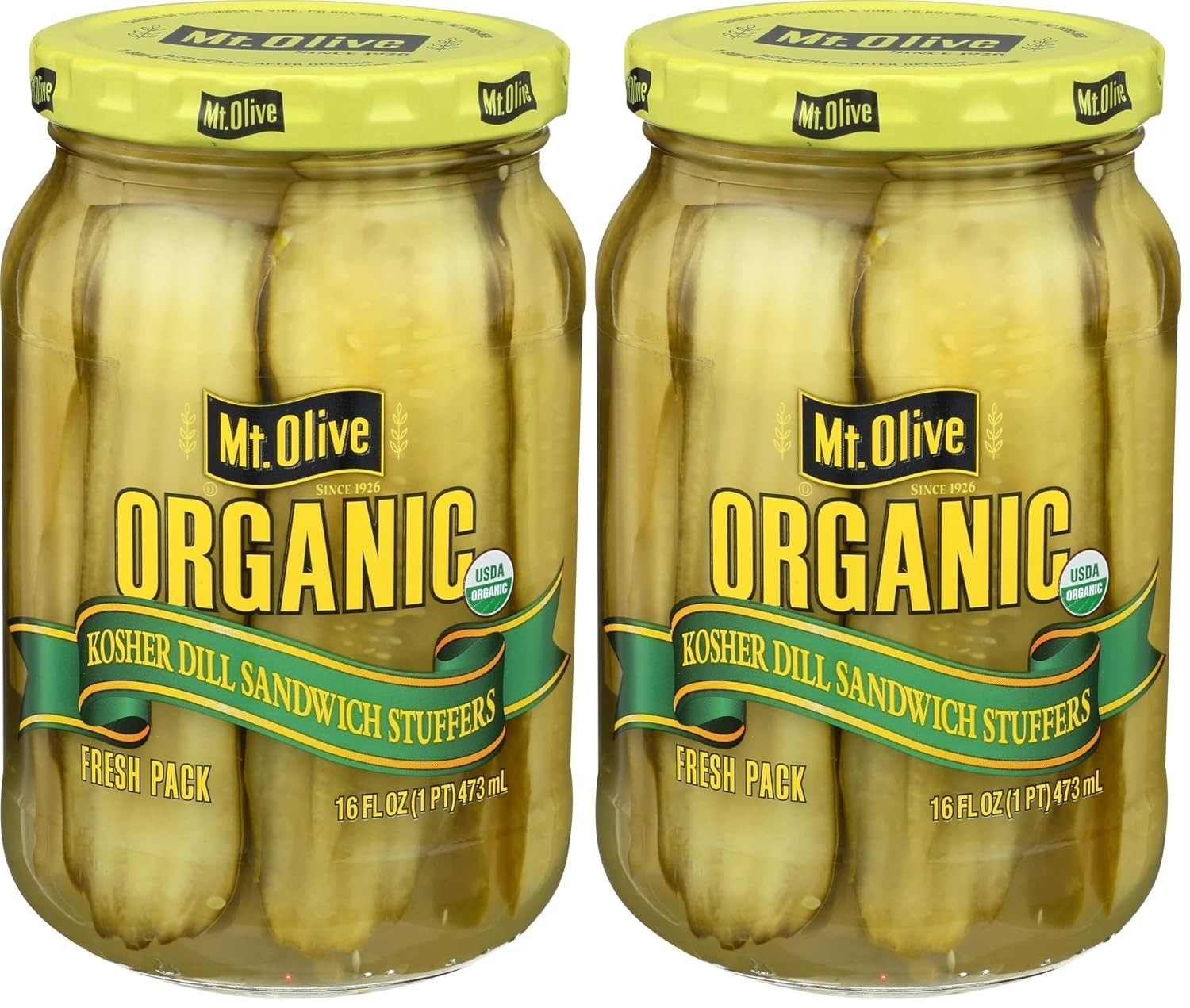 Organic Dill Pickles, 2 x 16 Fl Oz Jars – Perfect for Artisan Sandwiches