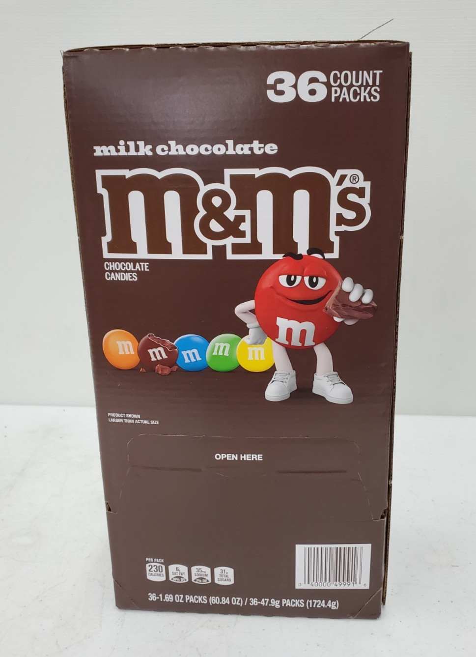M&M’S Milk Chocolate Candy, Full Size 1.69 oz Bag, Pack of 36 Bulk – EXP: 02/27