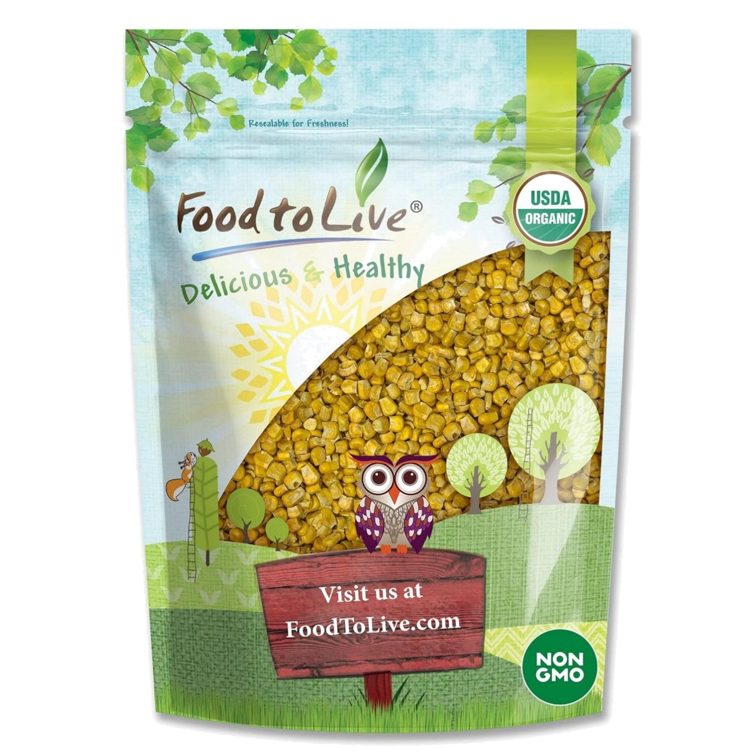 Freeze-Dried Organic Corn Kernels – Non-GMO 8oz