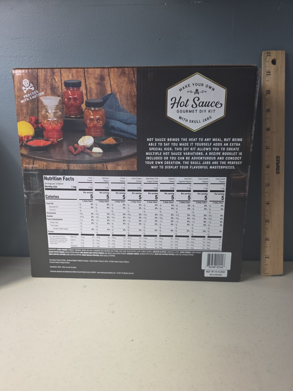 Make Your Own Hot Sauce Gourmet DIY Kit Skull Jars Jamaican Allspice Peppers New