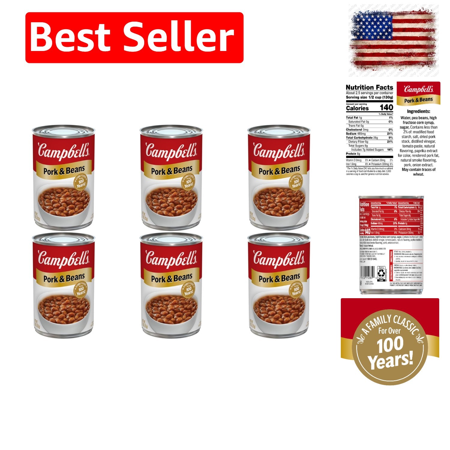 Pork and Beans, 11 oz Can Pack of 6