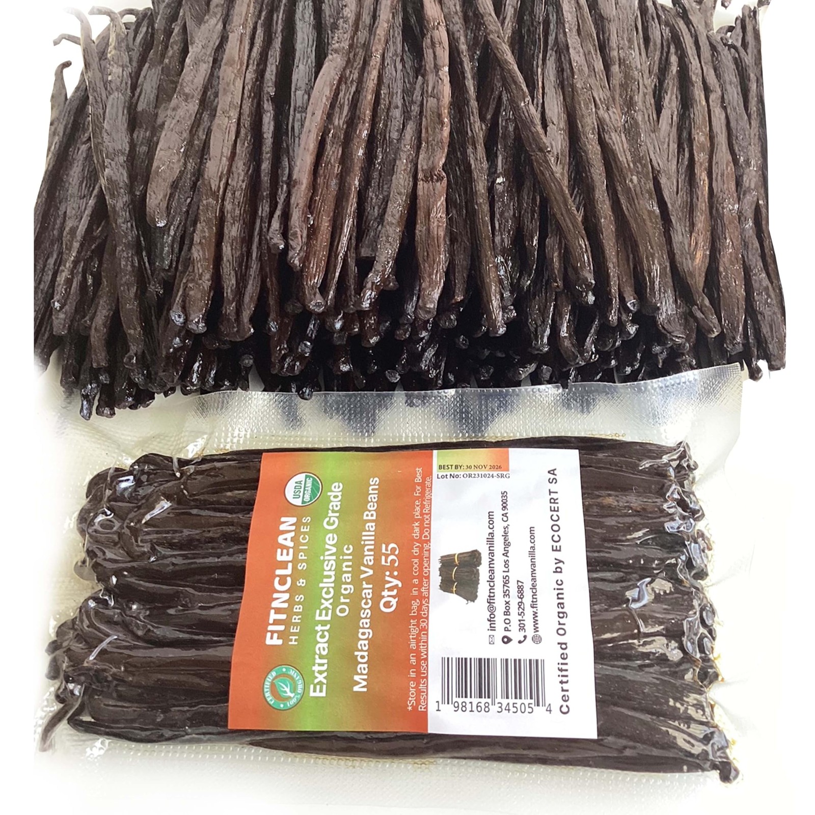 Organic Madagascar Vanilla Extract Grade B Beans – Bulk Bourbon Pods 4″-5″
