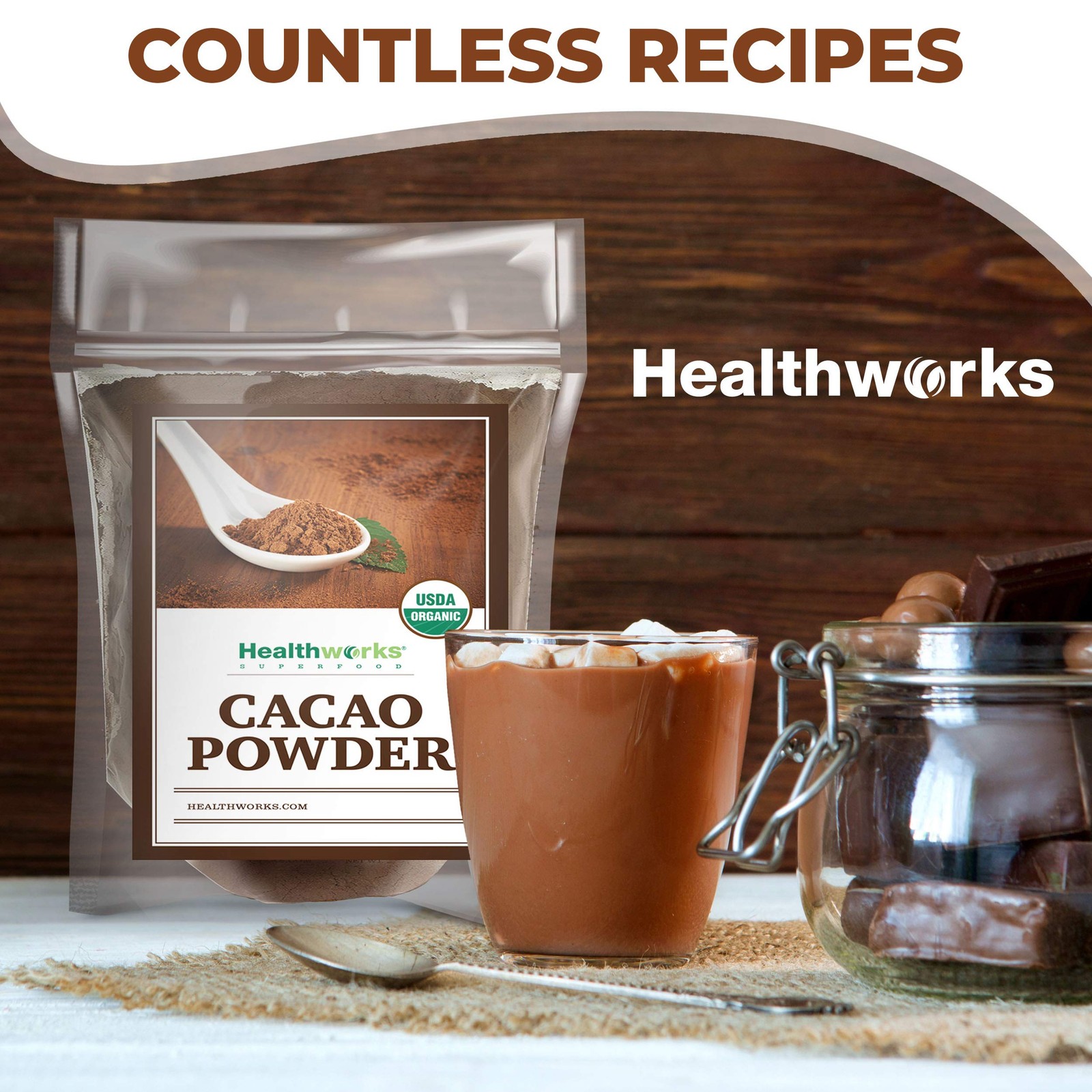 Healthworks Superfoods Organic Cacao Powder – 48 Oz / 3 3 Pound (Pack of 1)