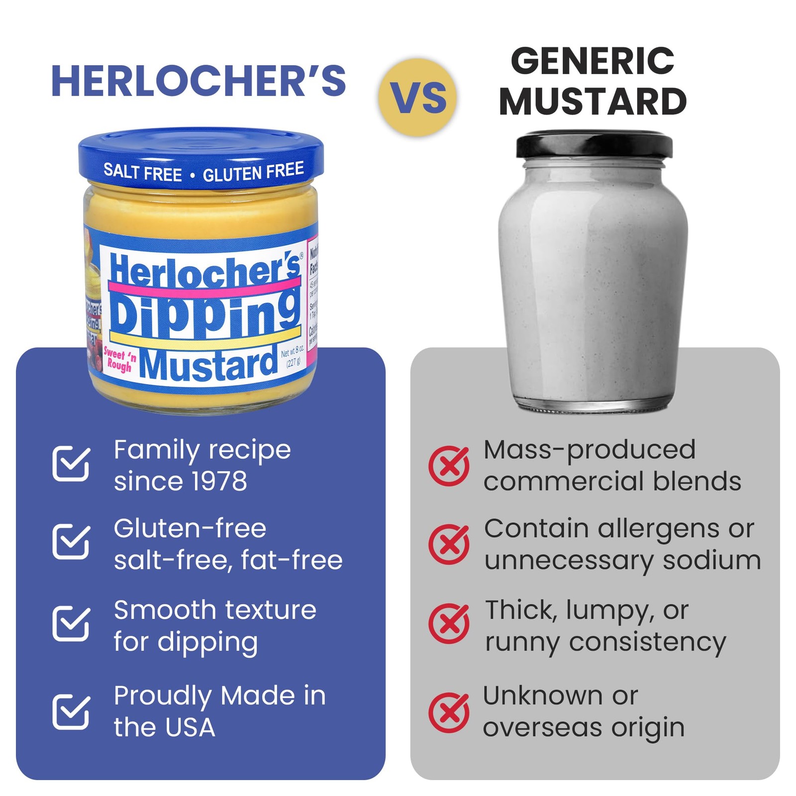 Herlocher’s Dipping Mustard – Pack of 2 | Sweet & Tangy 8 oz (Pack 2)