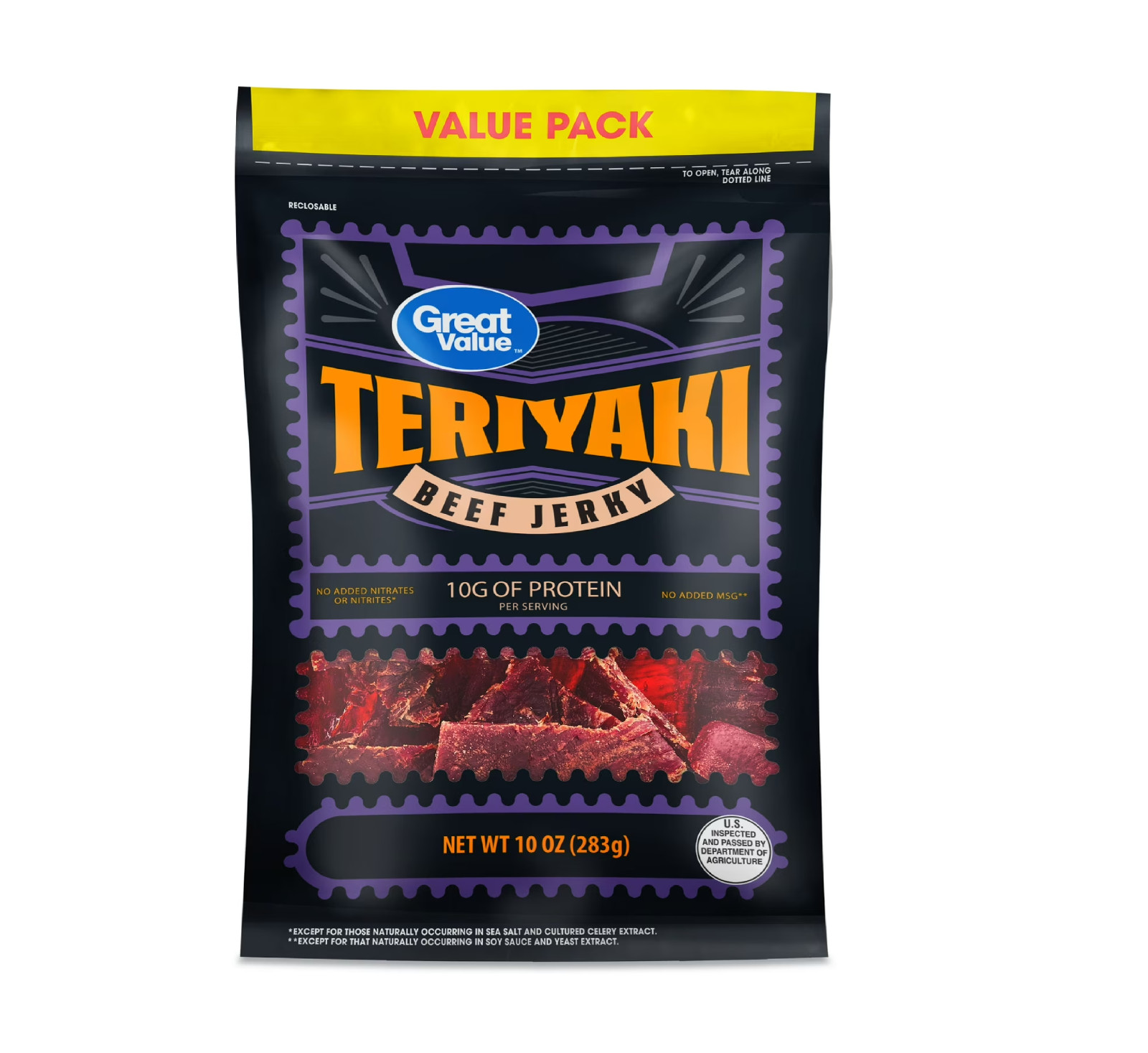 Great Value Teriyaki Beef Jerky Value Pack, 10 oz