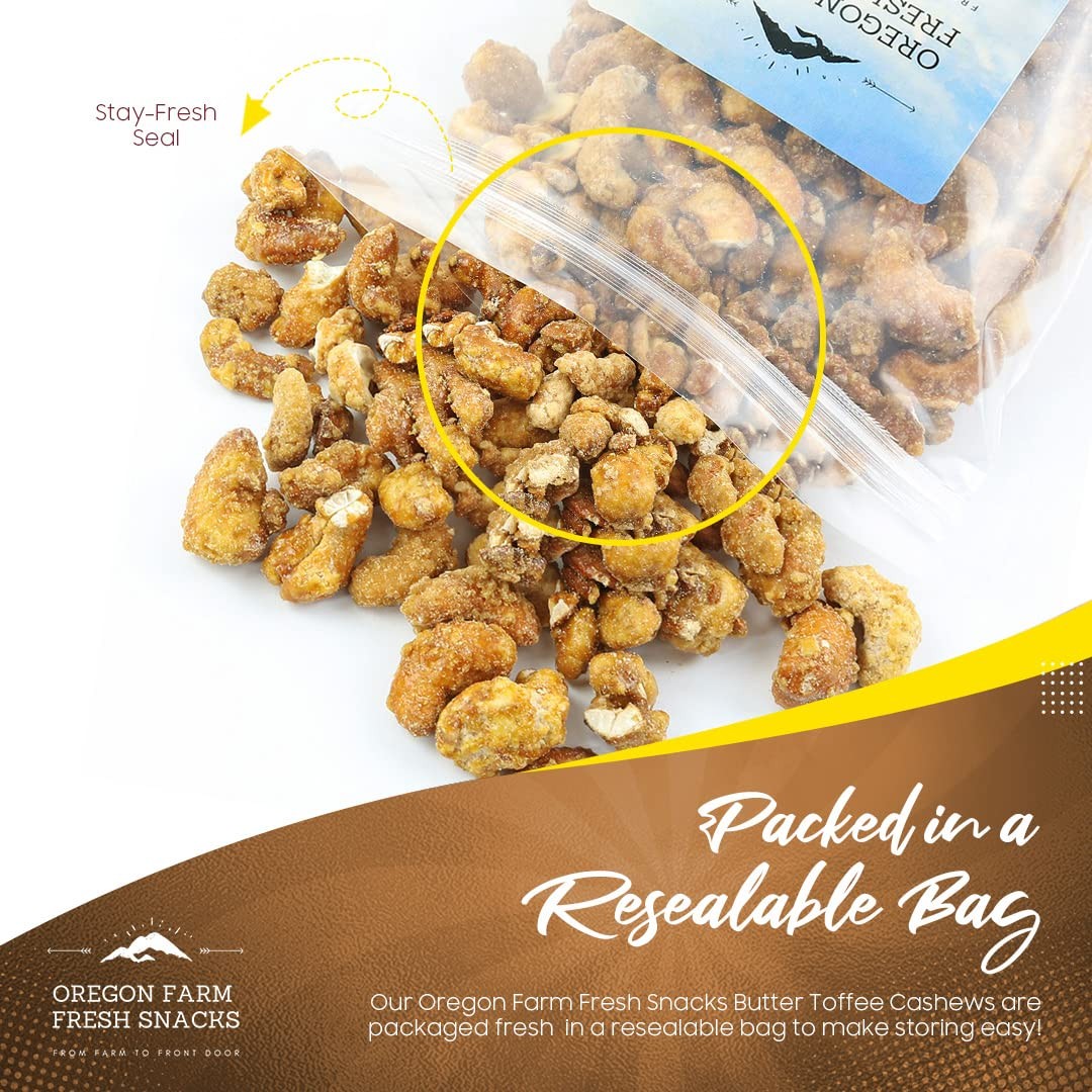 Butter Toffee Coated Cashew Nuts Oregon Farm Fresh Snacks Cashew Nuts Toffee
