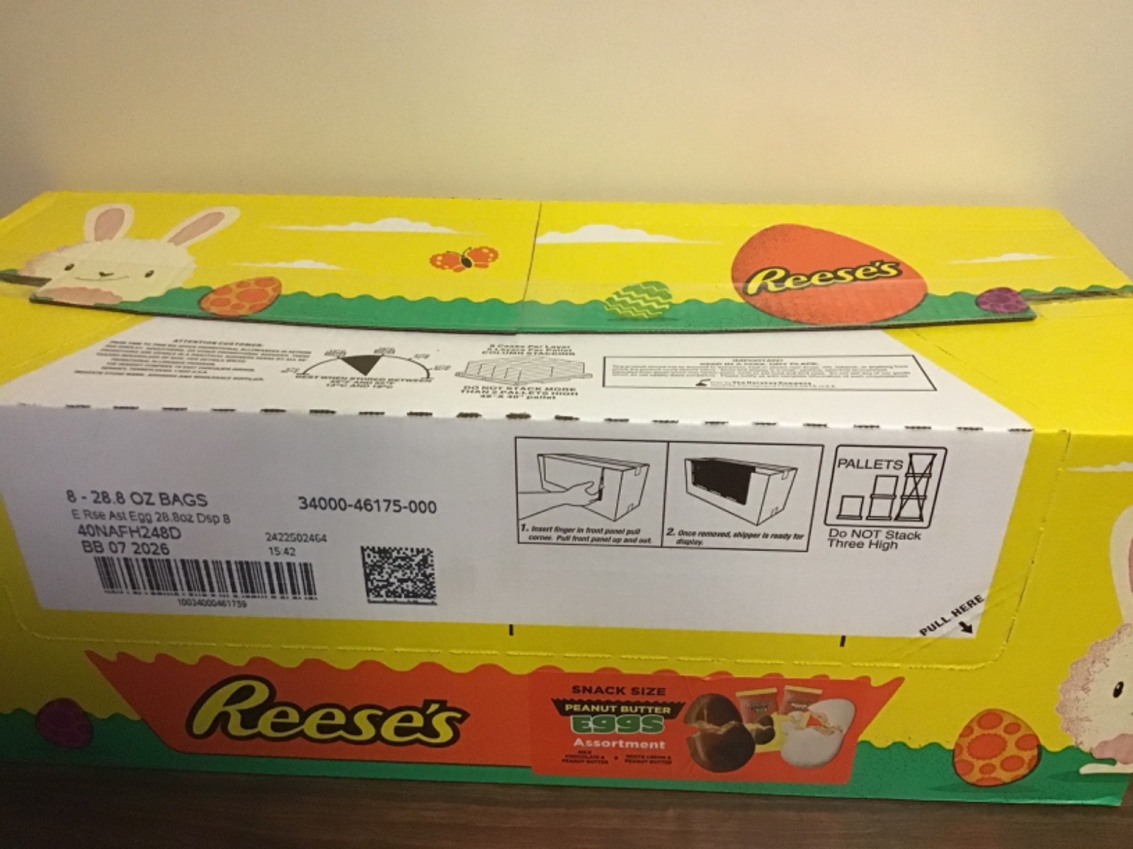 A Brand New Case Of Eight 28.8 OZ Reeses Peanut Butter Eggs Assortment Exp 07/26