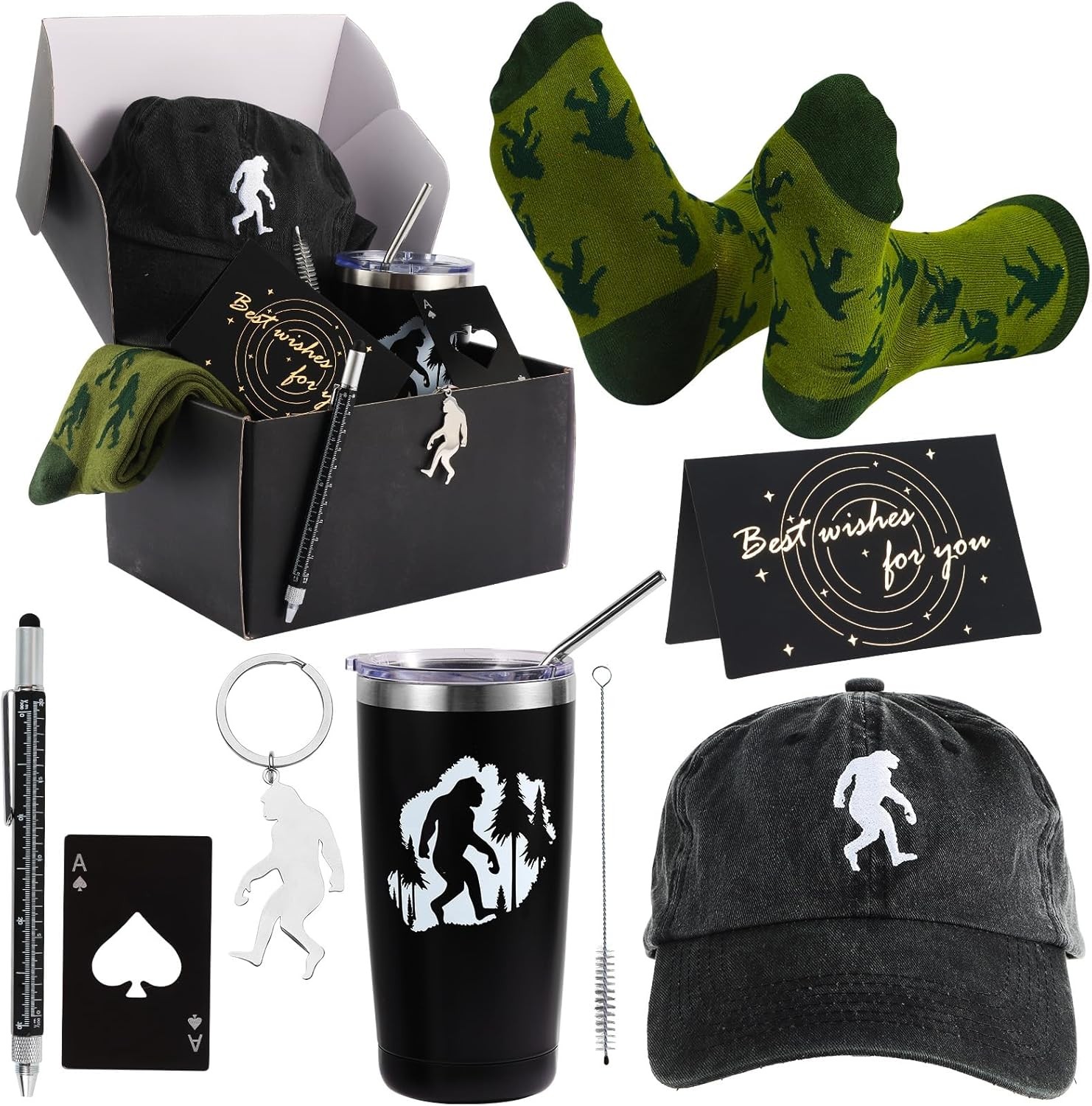SAIWEILAI ONLINE 8 Pieces Big foot Gift Sasquatch Gifts 20 Ounces, Multicolor