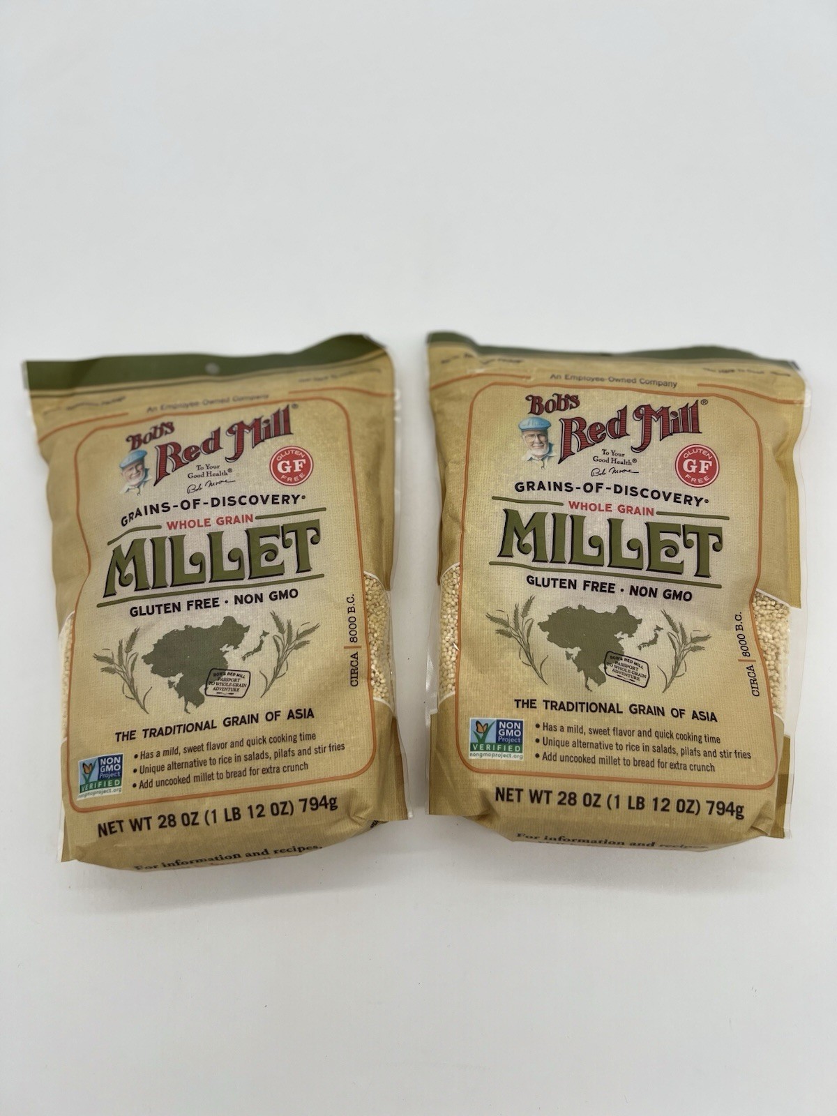 Millet, Whole Grain, Gluten Free, 28 oz (794 g) 2 Bags