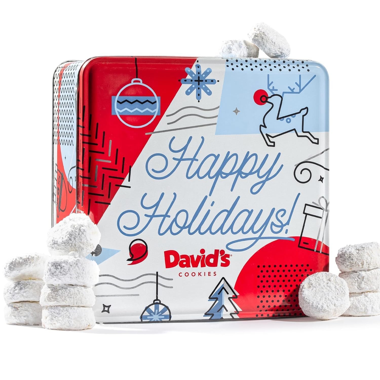 David’s Cookies Winter Wonderland Butter Pecan Meltaway Tin – 2 lbs