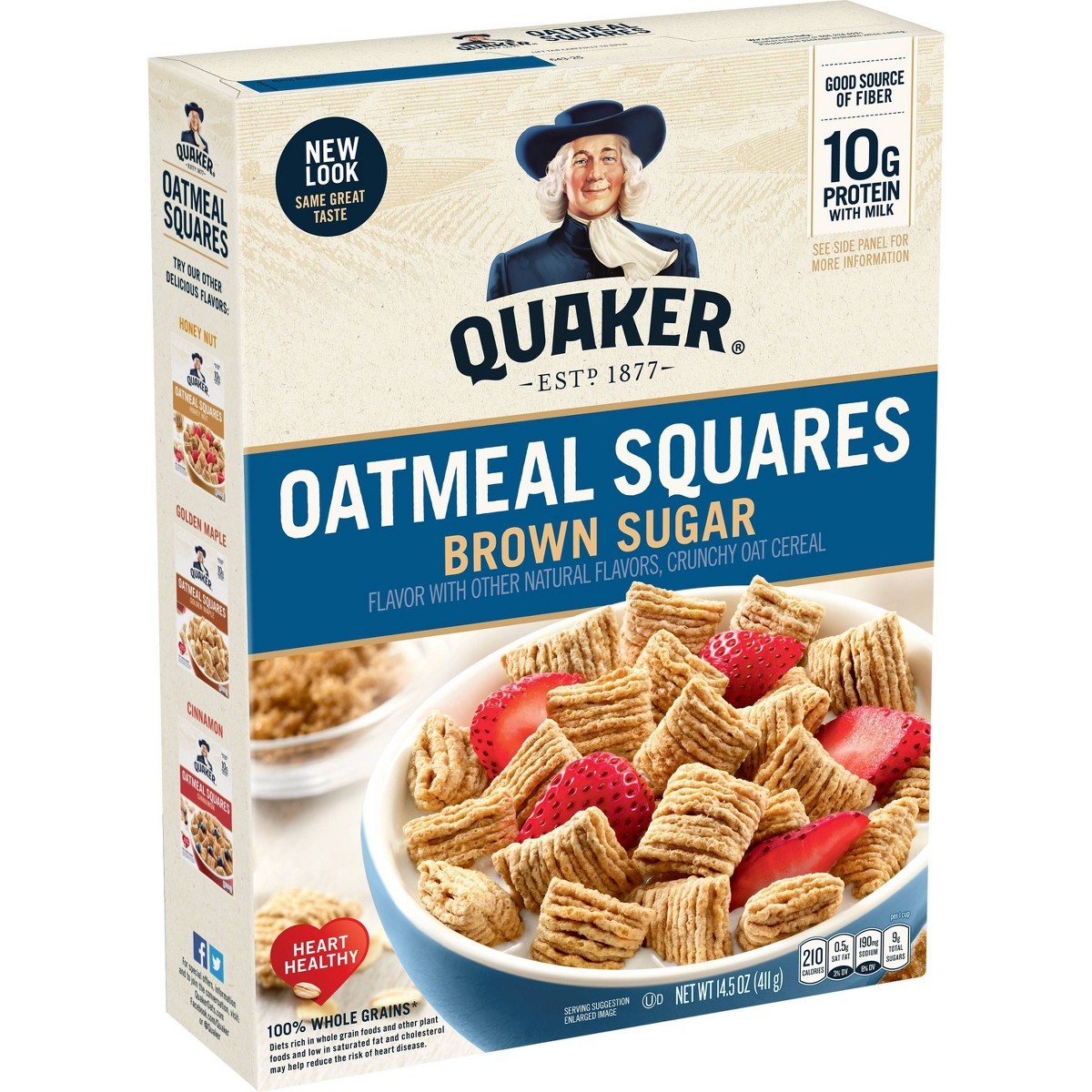 Quaker Oats Oatmeal Squares Brown Sugar Breakfast Cereal