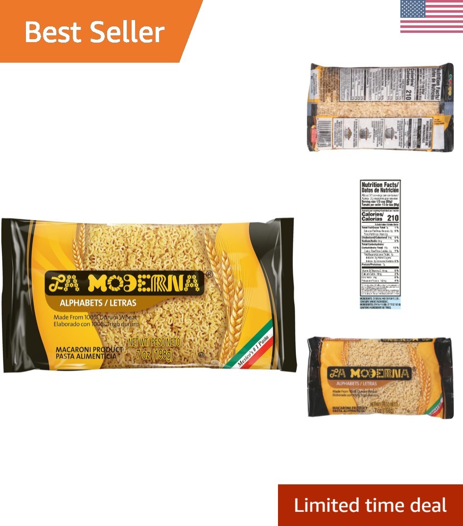 Authentic Mexican Alphabet Pasta – 7 Oz Pack of 6 – Protein-Packed Goodness