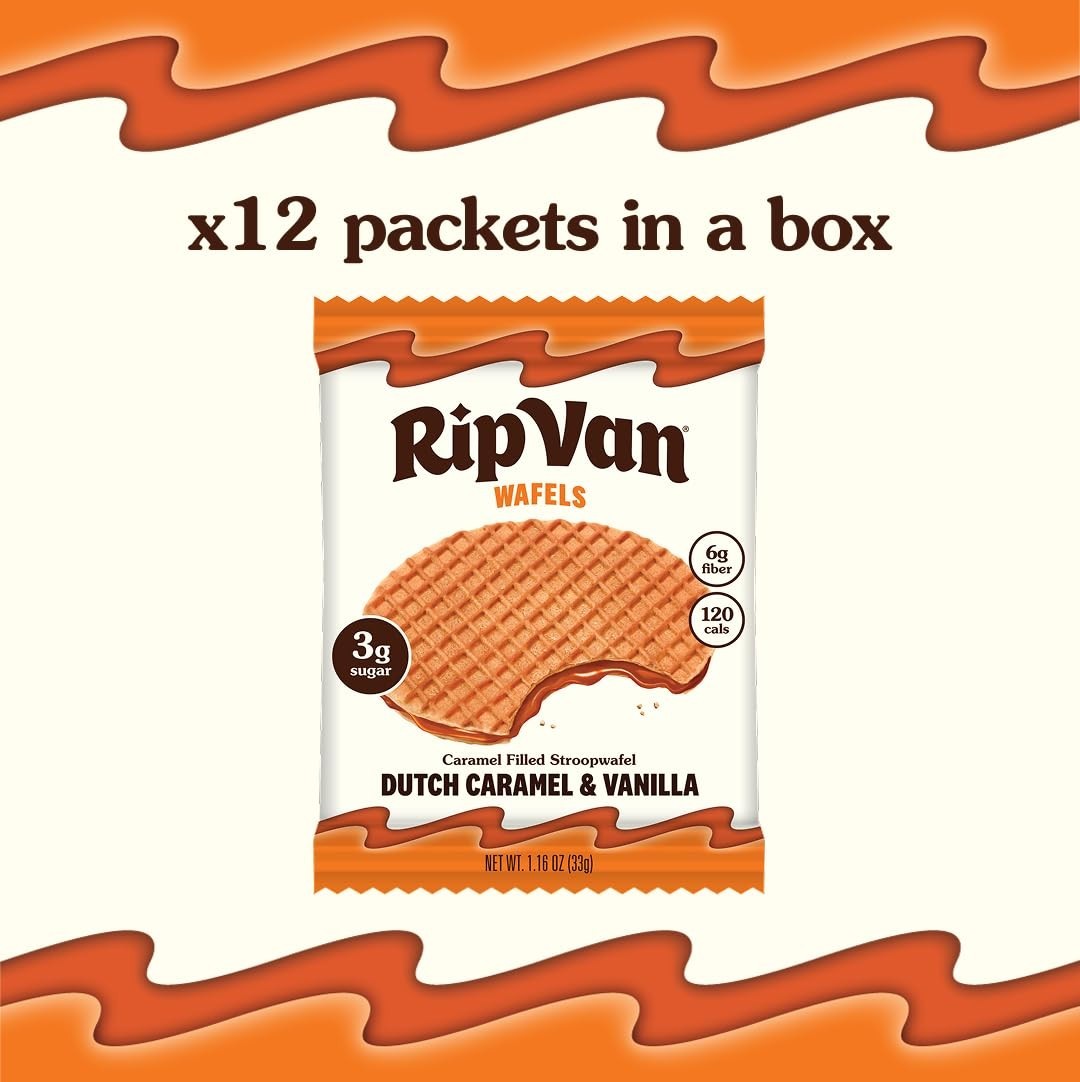 Keto-Friendly Dutch Caramel & Vanilla Stroopwafels – 12 Count – Non-GMO Snack