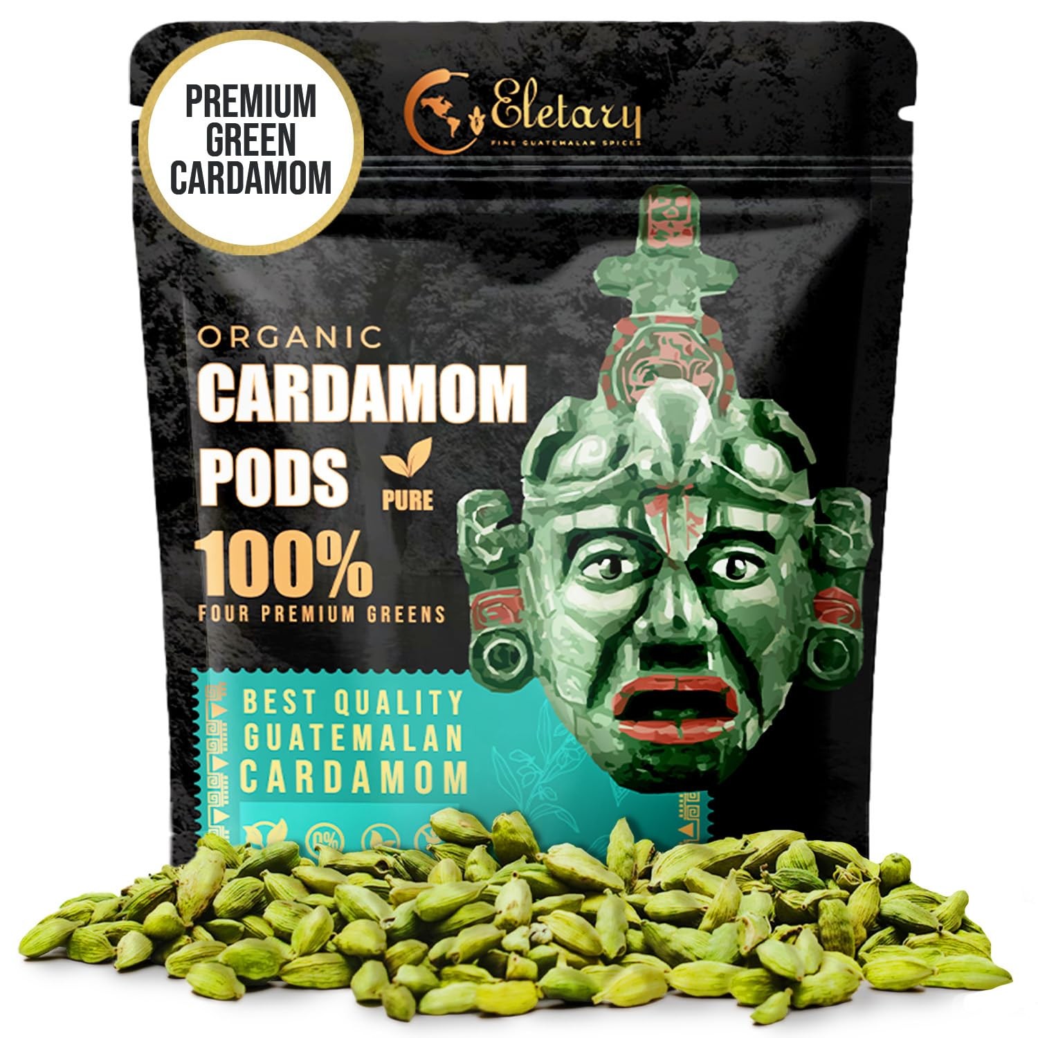 Premium Organic Guatemalan Green Cardamom Pods (4 oz) – Four Premium Green, A…