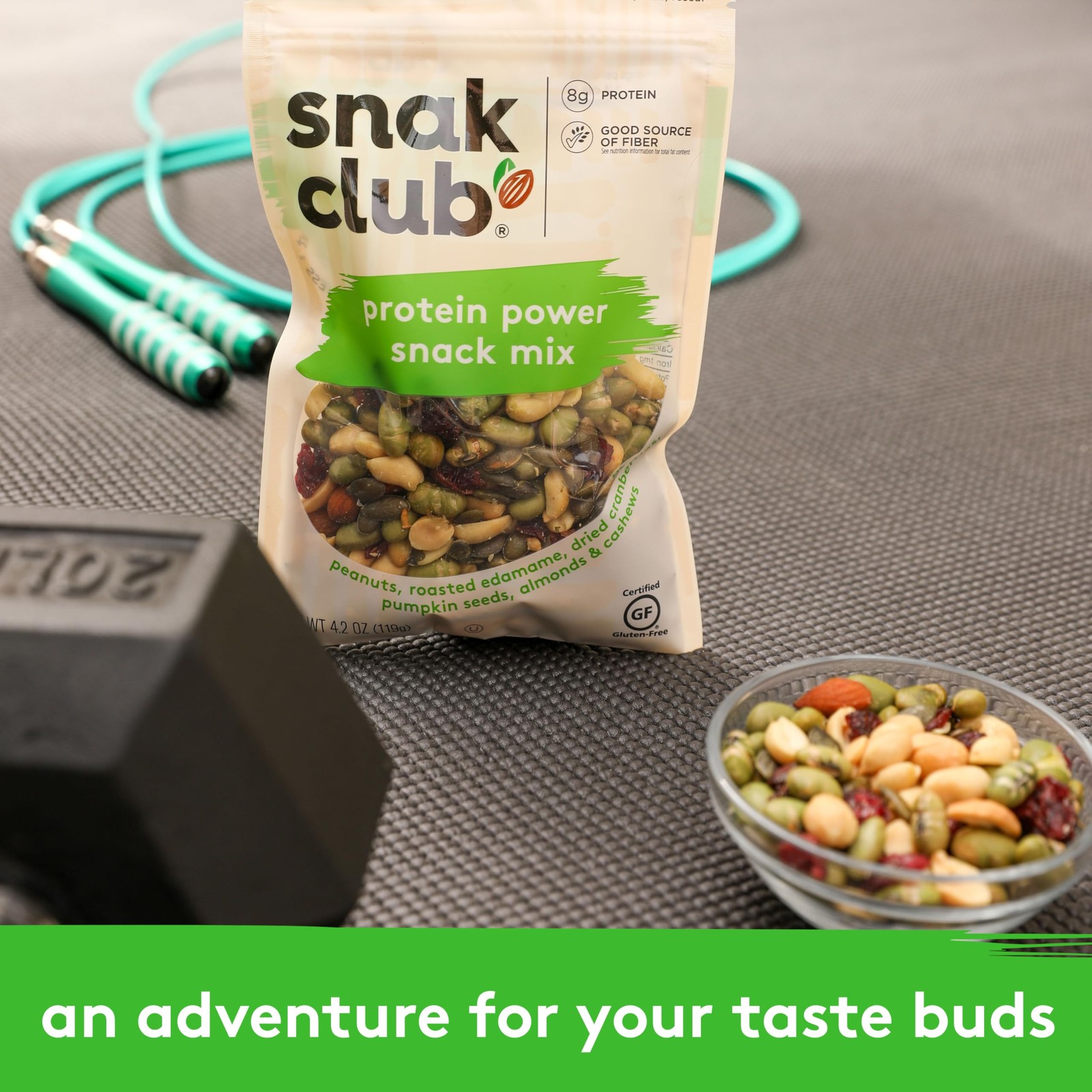 Snak Club Protein Power Snack Mix with Peanuts, Roasted 4.2 Ounce (Pack of 6)