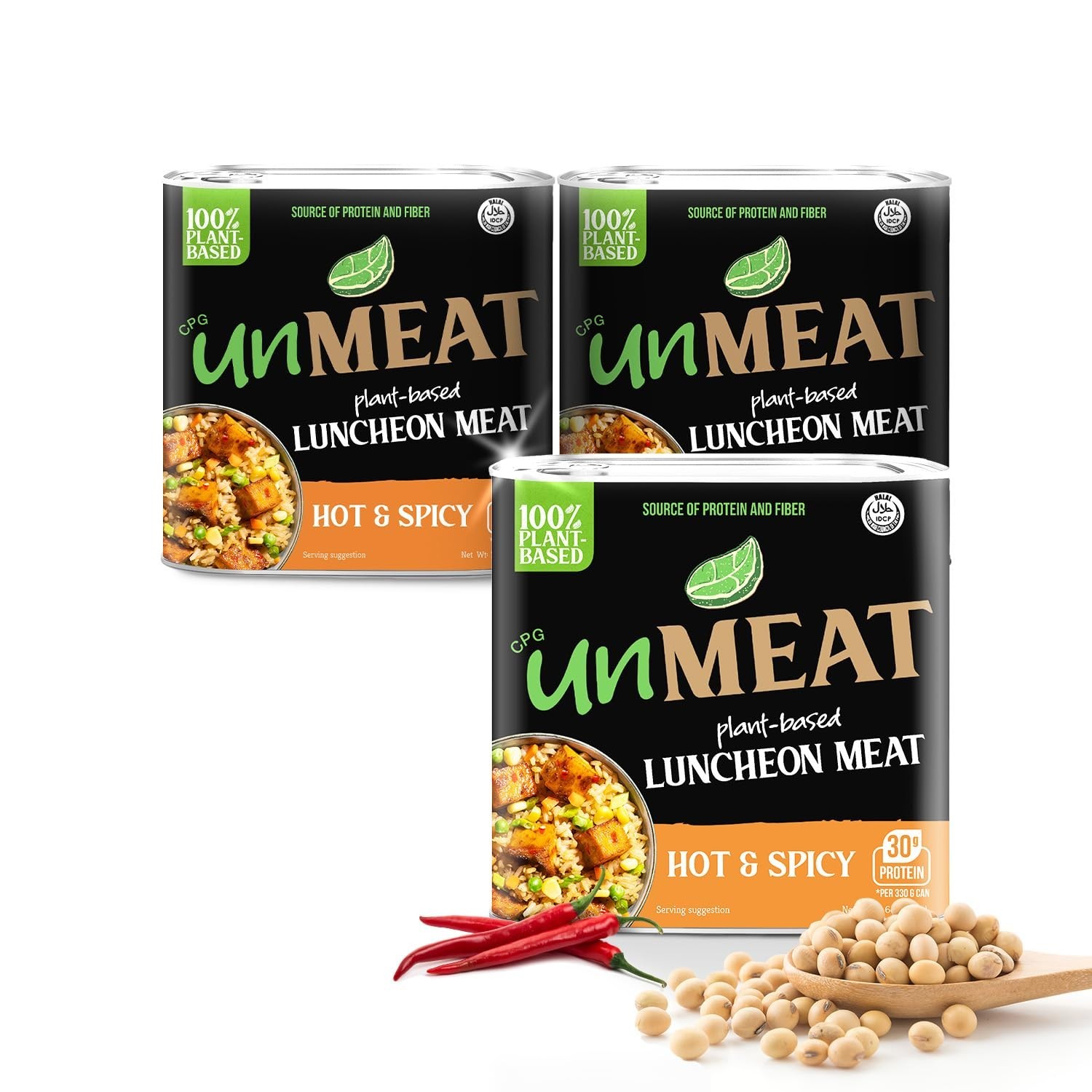 unMEAT Luncheon Meat, Hot and Spicy Style Plant Based (11.6 oz) 3, 6 or 12 Pack
