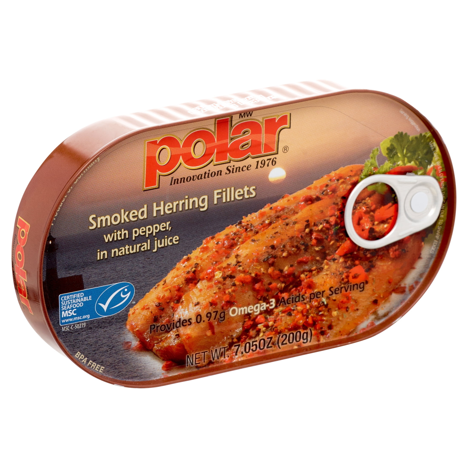 (4 Pack) Smoked Peppered Herring Fillets in Natural Juice, 7.05 Oz