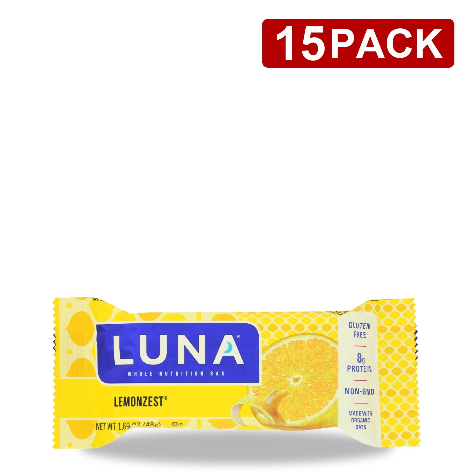 Luna Meal Replacement Nutrition Bar Lemonzest 1.69 Oz 15 Pack