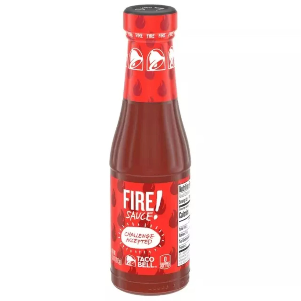 Taco Bell Fire Sauce 3 Pack 7.5 oz Glass Bottles Mexican Food Condiment Spicy