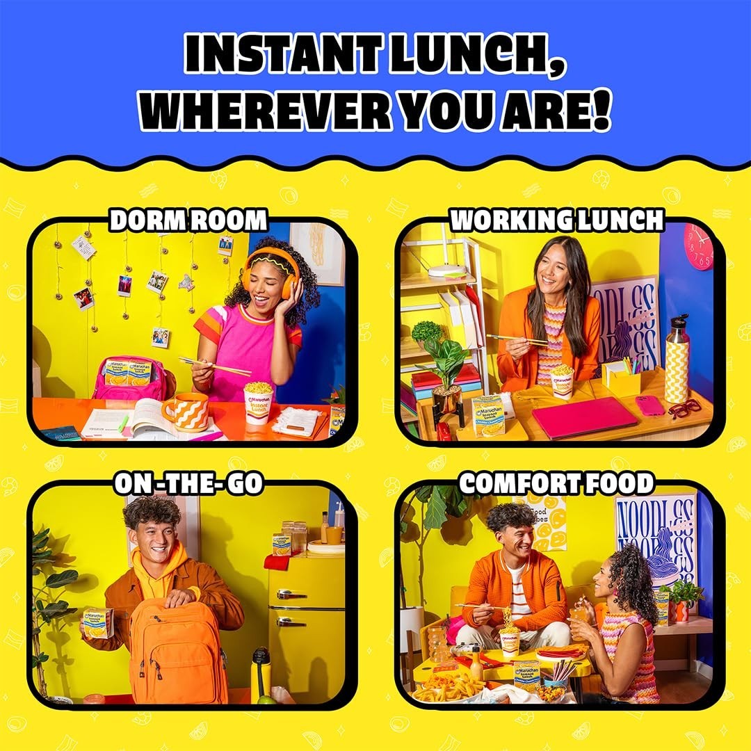 Instant Lunch Cheddar Cheese, Ramen Noodle Soup, Microwaveable Meal, 2.25 Oz, 12